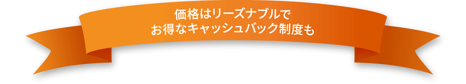 価格はリーズナブルでお得なキャッシュバック制度も